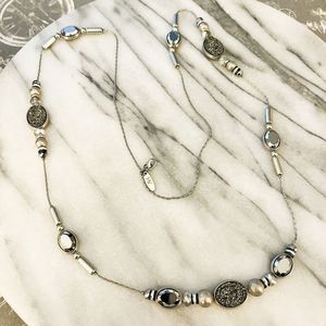 NY&Co Necklace Silver Toned Druzy Beaded